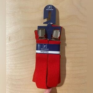 George Men's Red Suspenders (PW)